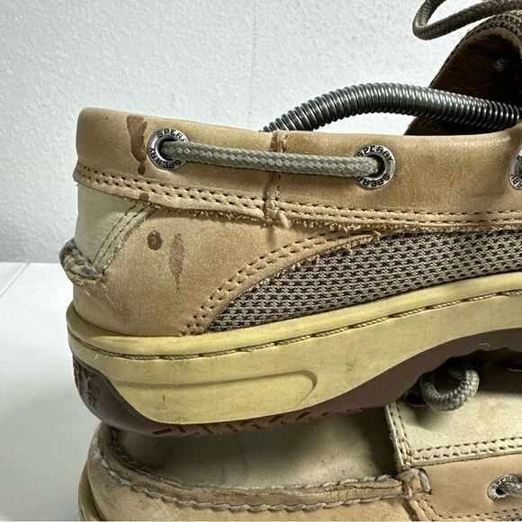 SPERRY 0799023  BOAT DECK Beige LEATHER MENS 10 W Memory Foam SHOES - Picture 7 of 14